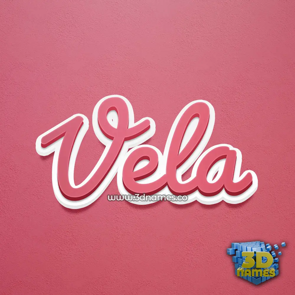 vela in Red Scribble style - 3D name wallpaper