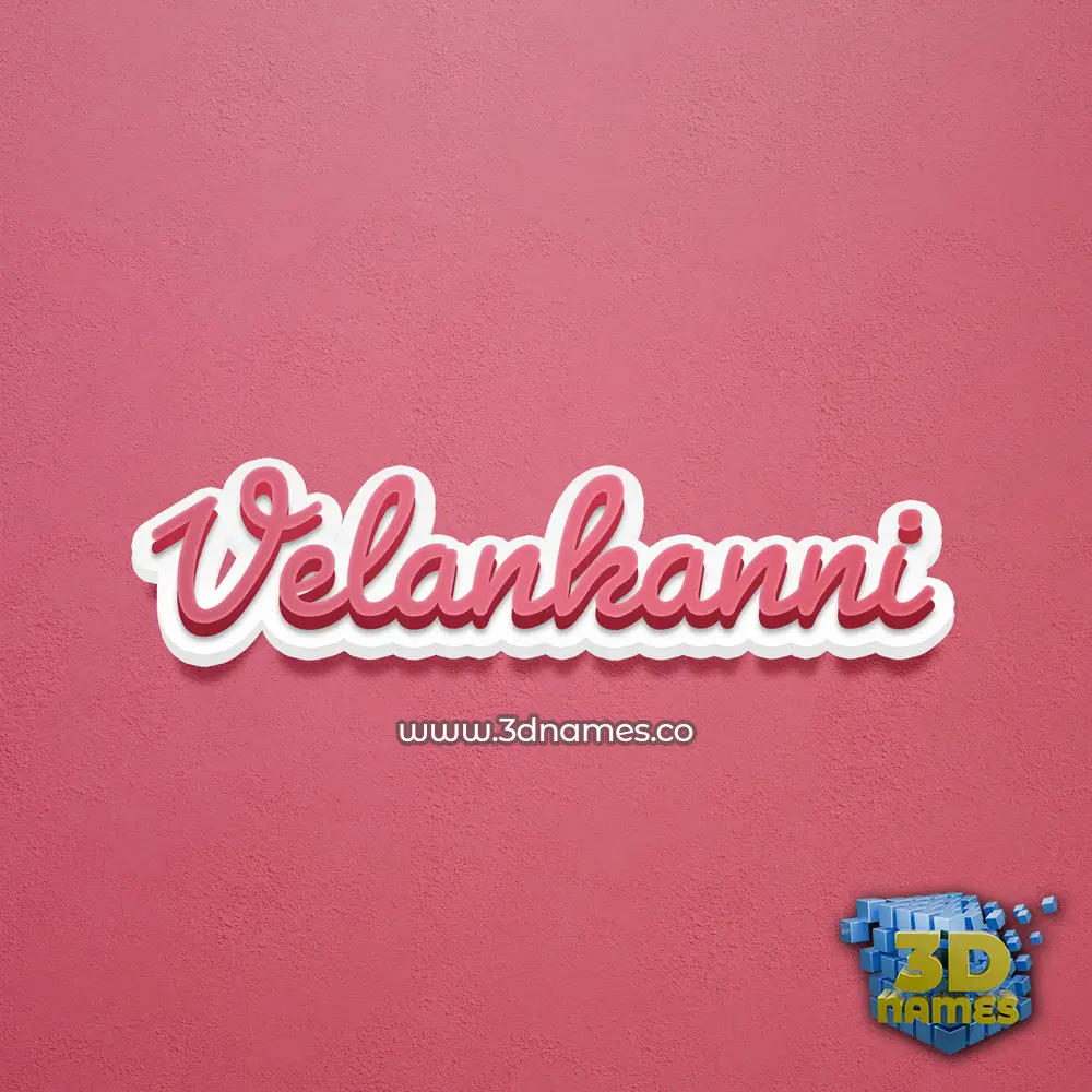 velankanni in Red Scribble style - 3D name wallpaper