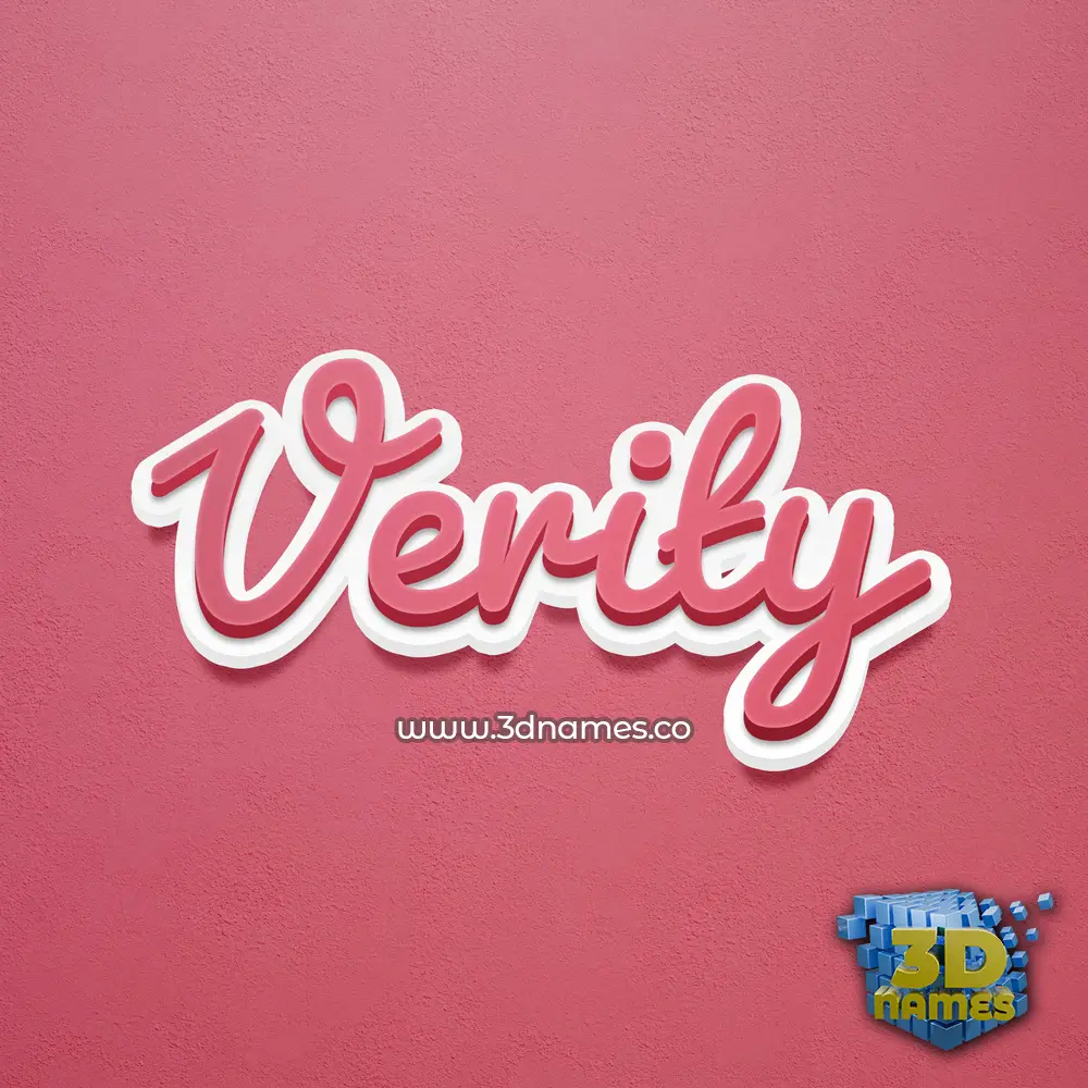 verity in Red Scribble style - 3D name wallpaper