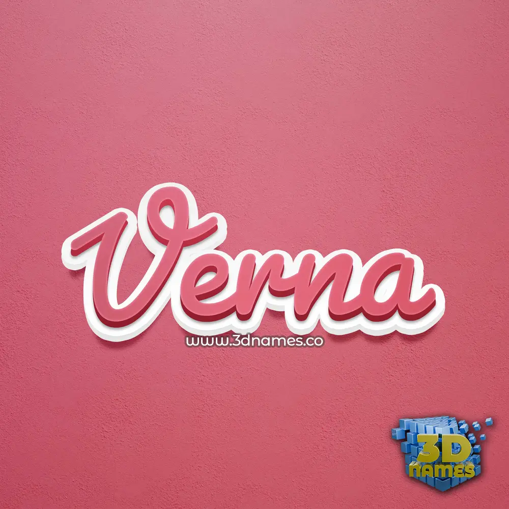 verna in Red Scribble style - 3D name wallpaper
