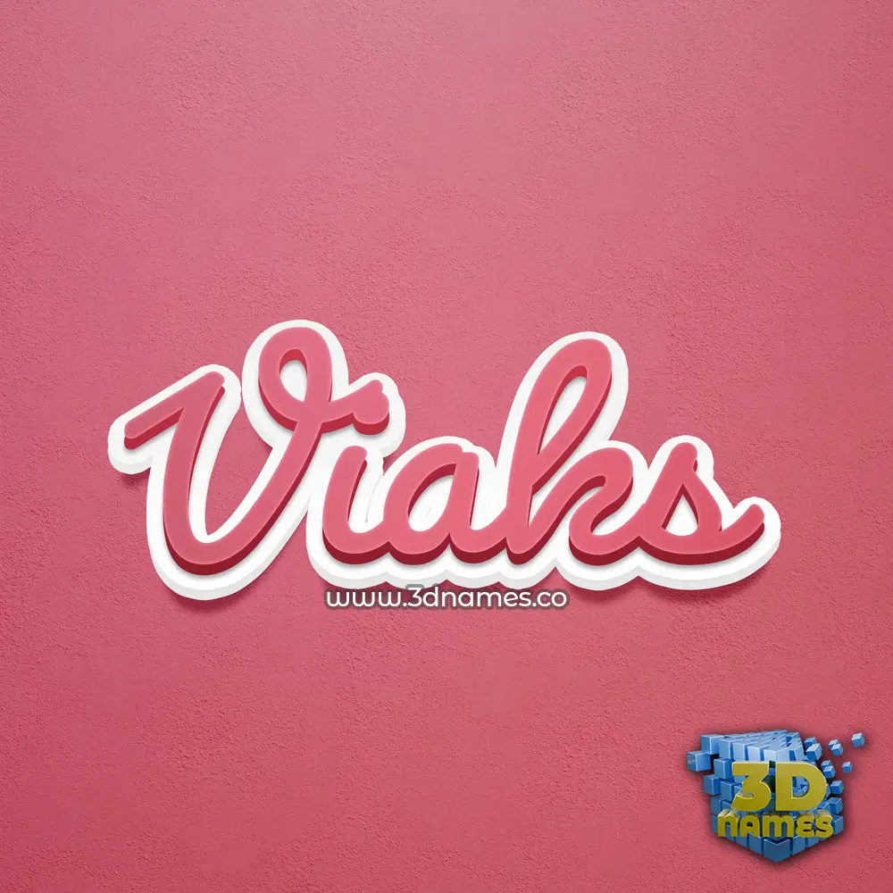 viaks in Red Scribble style - 3D name wallpaper