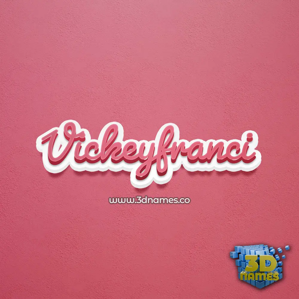 vickeyfranci in Red Scribble style - 3D name wallpaper