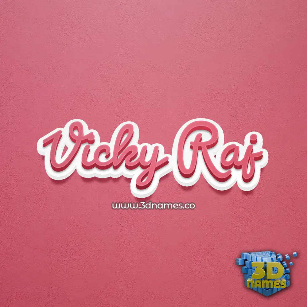 vicky raj in Red Scribble style - 3D name wallpaper vicky raj in Red Scribble style - 3D name wallpaper