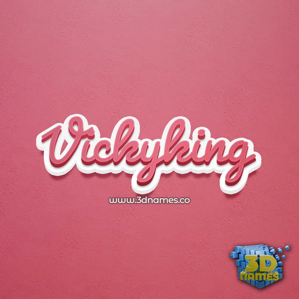 vickyking in Red Scribble style - 3D name wallpaper vickyking in Red Scribble style - 3D name wallpaper