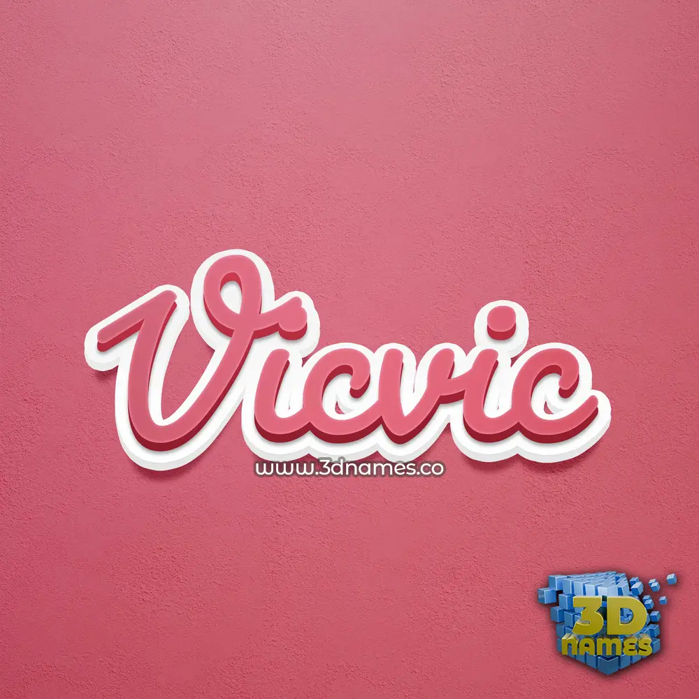 vicvic in Red Scribble style - 3D name wallpaper vicvic in Red Scribble style - 3D name wallpaper