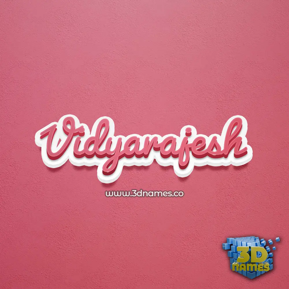 vidyarajesh in Red Scribble style - 3D name wallpaper