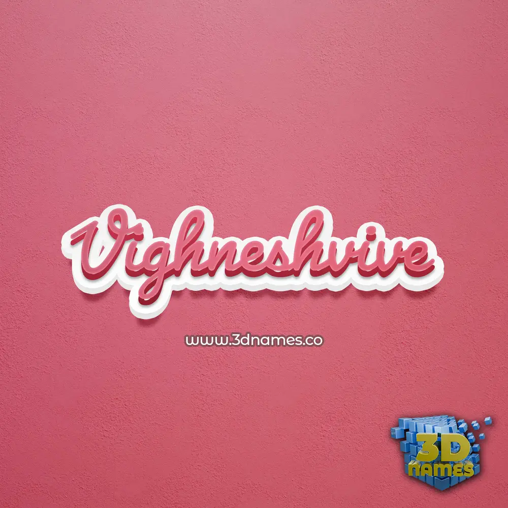 vighneshvive in Red Scribble style - 3D name wallpaper