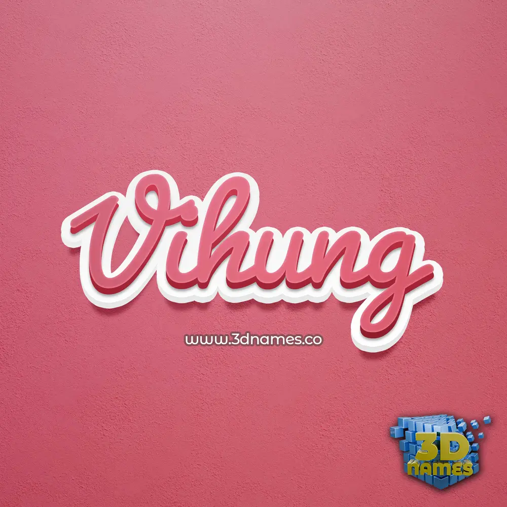 vihung in Red Scribble style - 3D name wallpaper