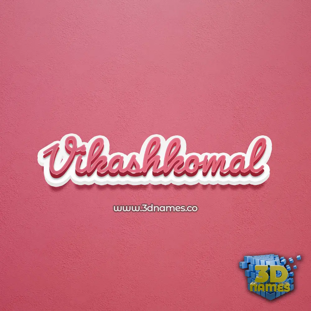 vikashkomal in Red Scribble style - 3D name wallpaper