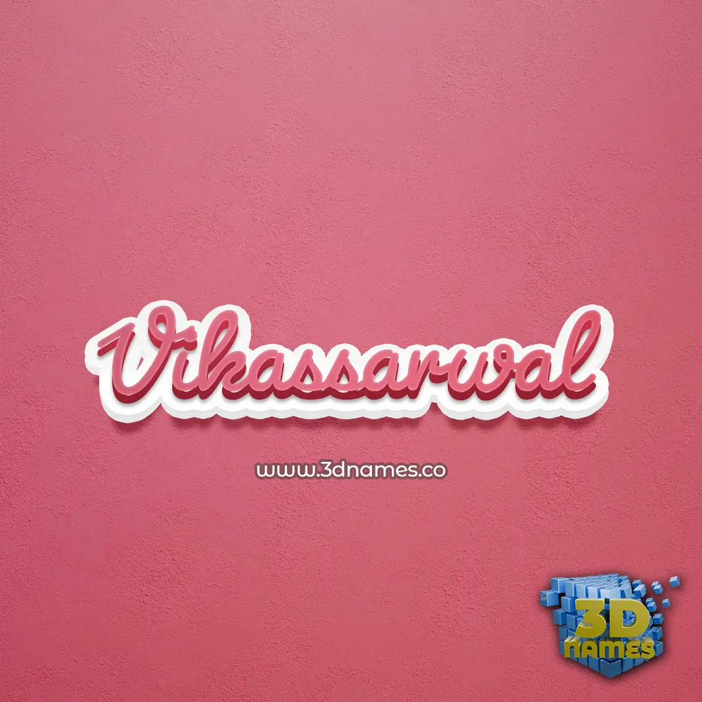 vikassarwal in Red Scribble style - 3D name wallpaper