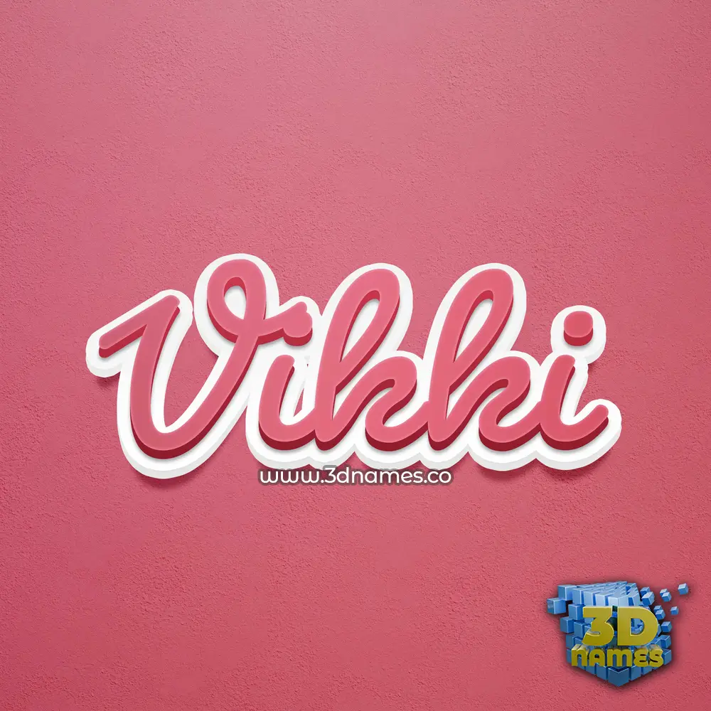 vikki in Red Scribble style - 3D name wallpaper