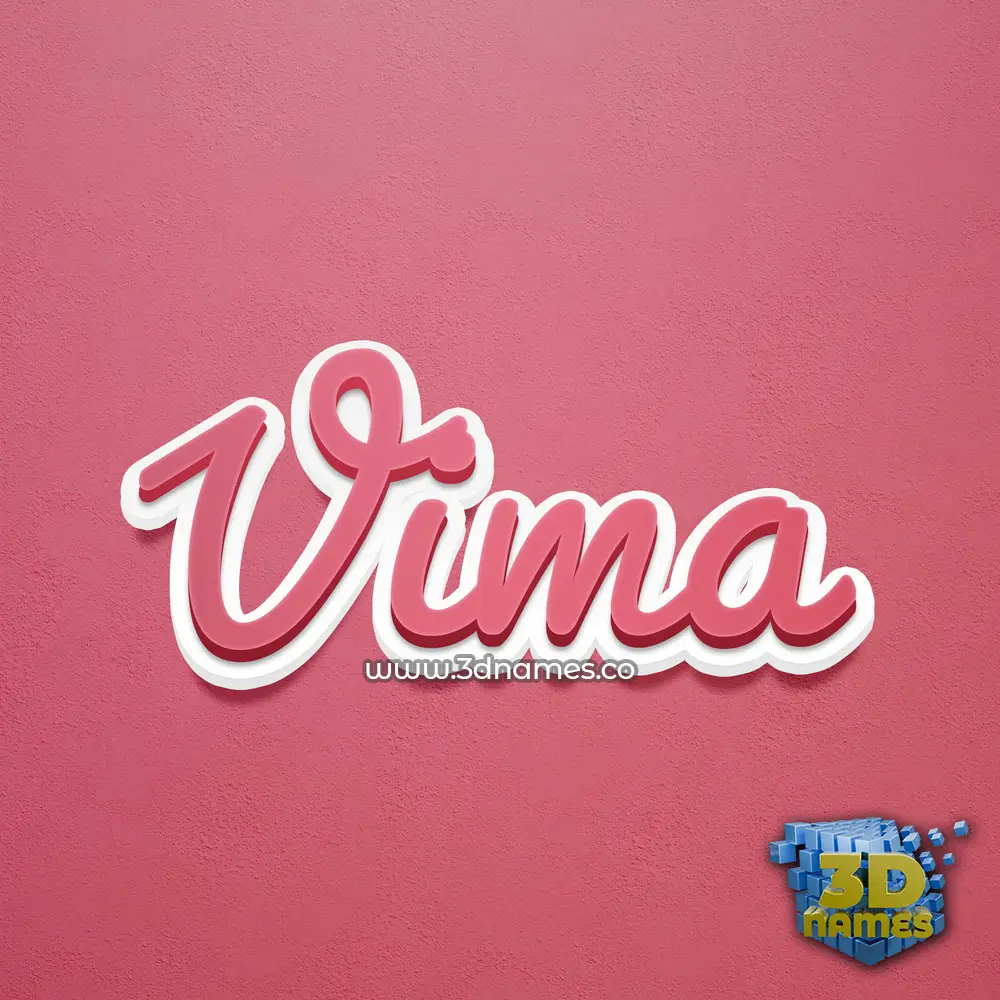 vima in Red Scribble style - 3D name wallpaper