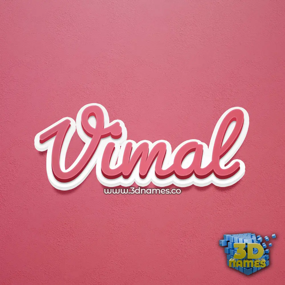 vimal in Red Scribble style - 3D name wallpaper
