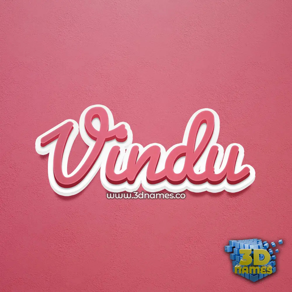 vindu in Red Scribble style - 3D name wallpaper