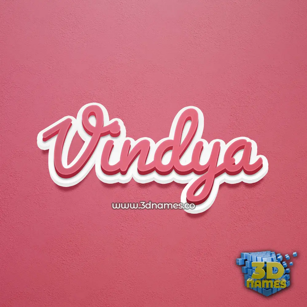 vindya in Red Scribble style - 3D name wallpaper