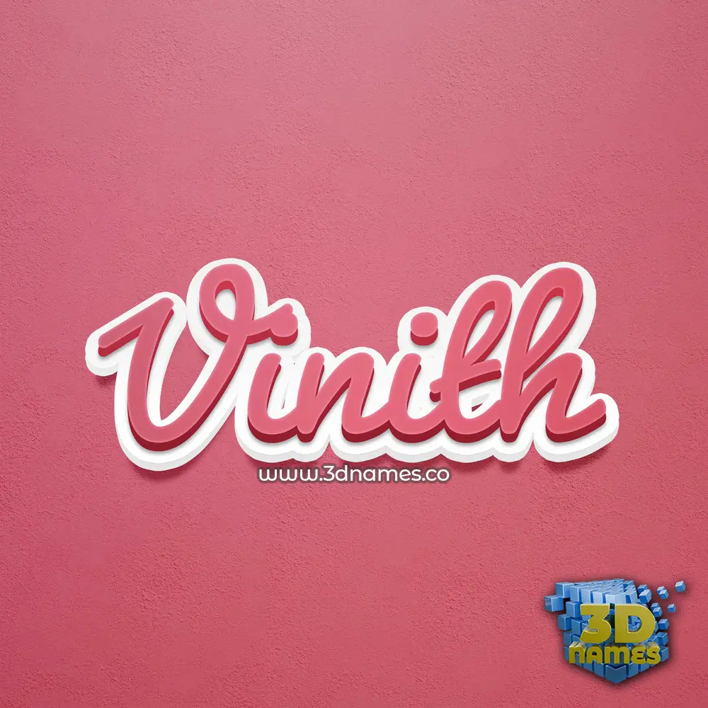 vinith in Red Scribble style - 3D name wallpaper