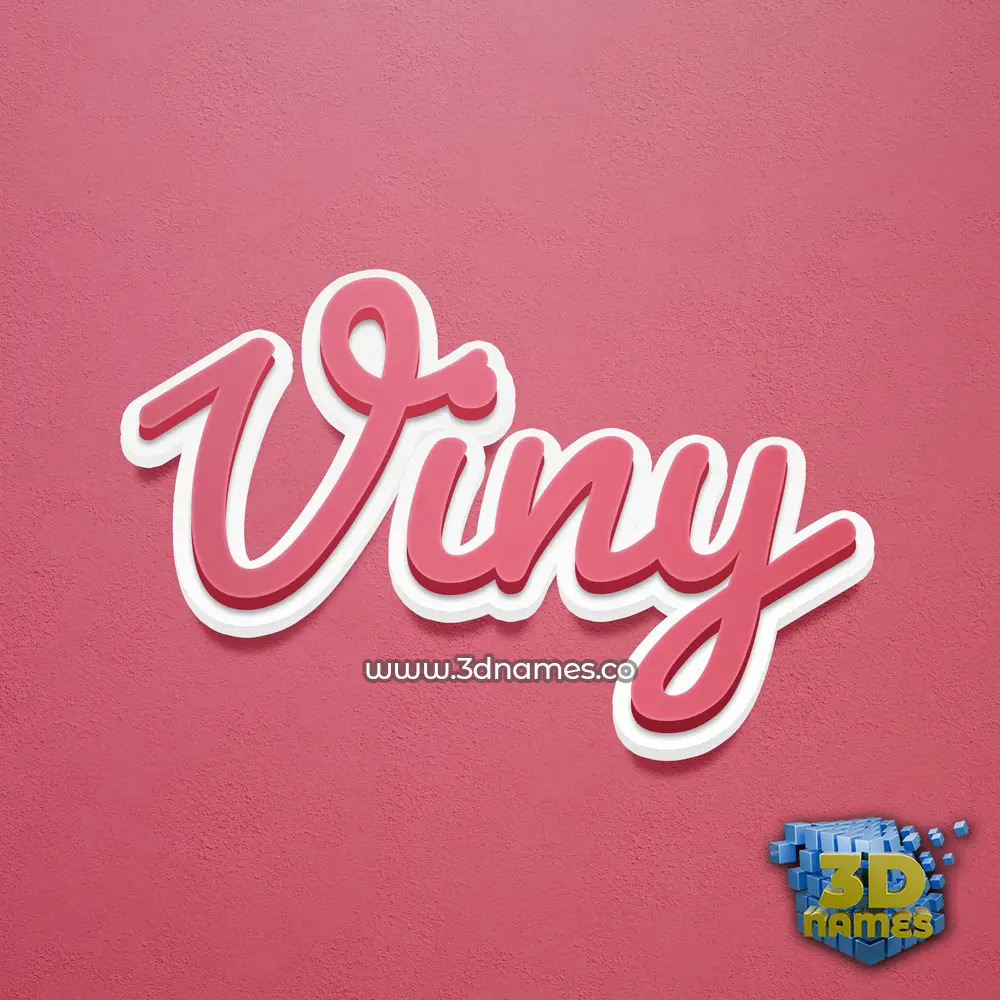viny in Red Scribble style - 3D name wallpaper
