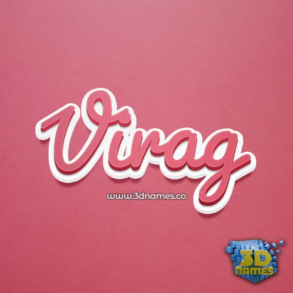 virag in Red Scribble style - 3D name wallpaper