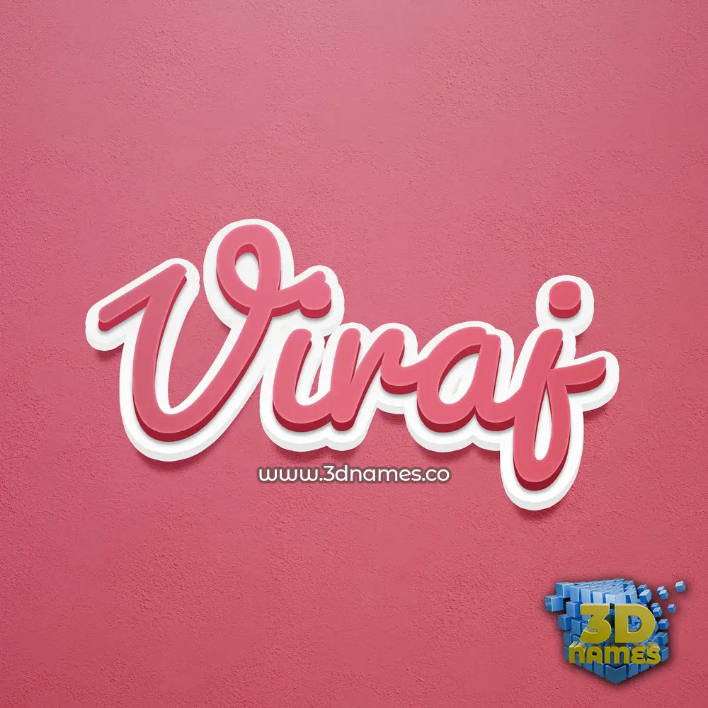 viraj in Red Scribble style - 3D name wallpaper