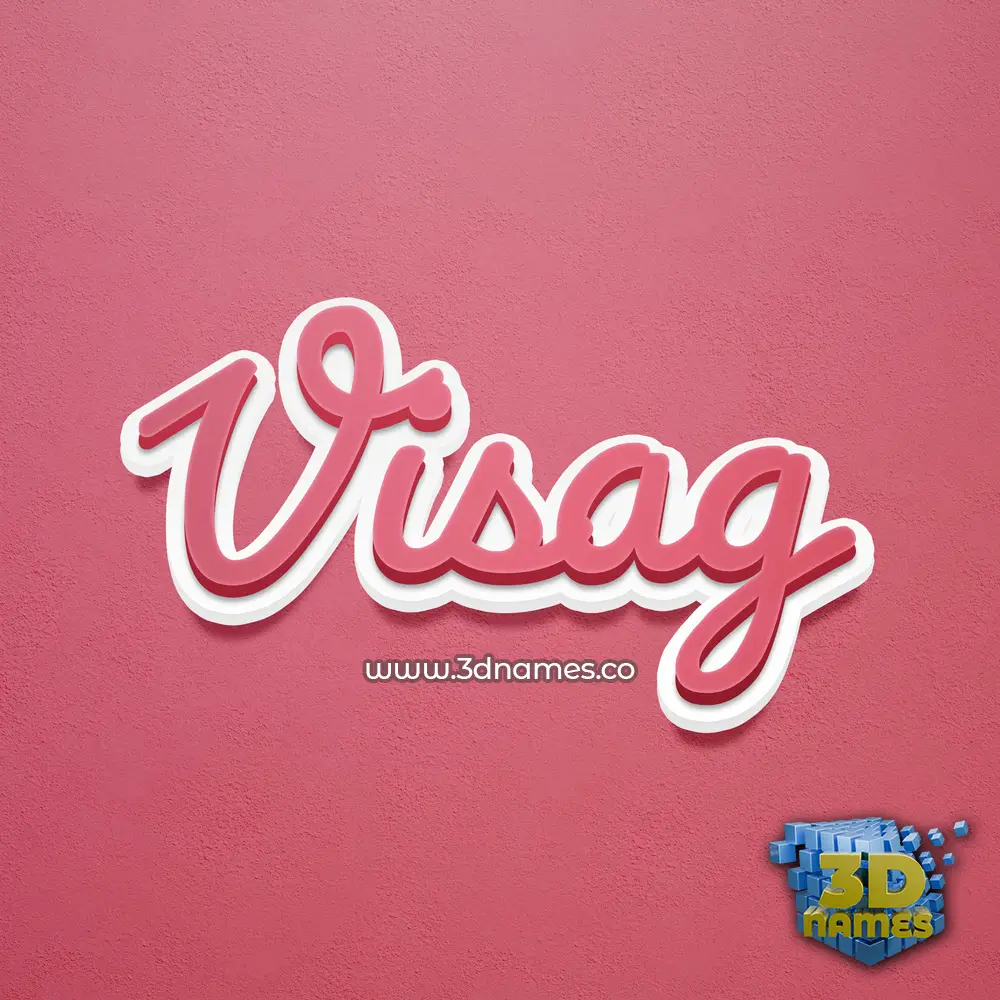visag in Red Scribble style - 3D name wallpaper