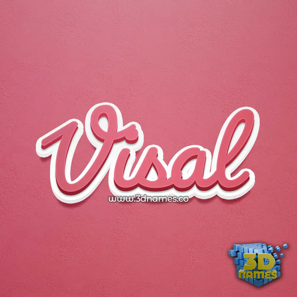 visal in Red Scribble style - 3D name wallpaper