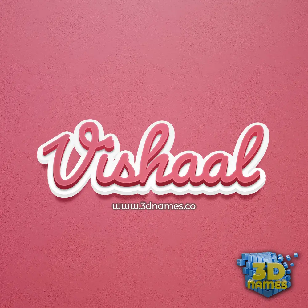 vishaal in Red Scribble style - 3D name wallpaper