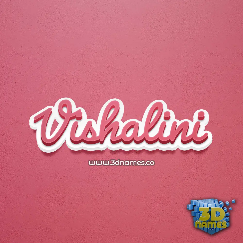 vishalini in Red Scribble style - 3D name wallpaper