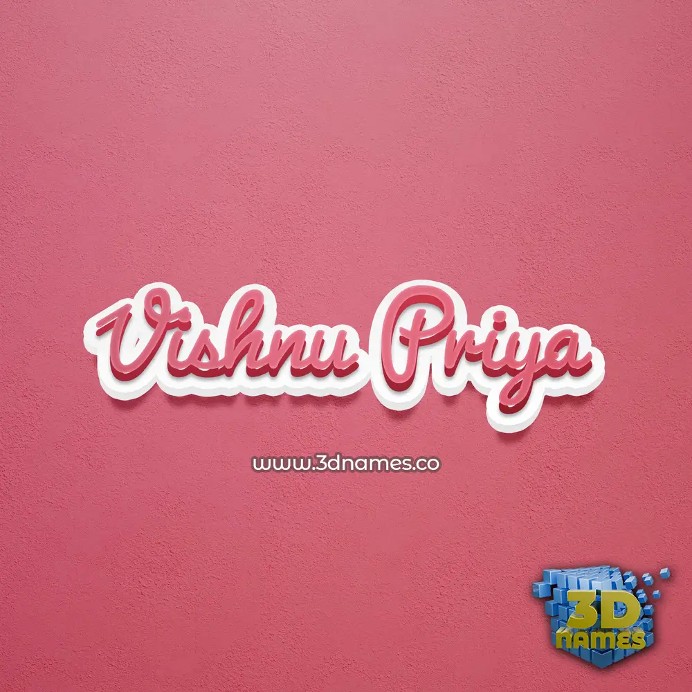 vishnu priya in Red Scribble style - 3D name wallpaper