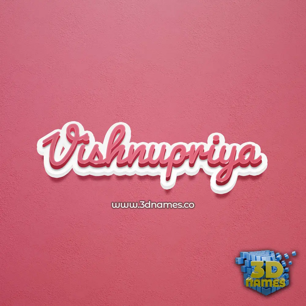 vishnupriya in Red Scribble style - 3D name wallpaper