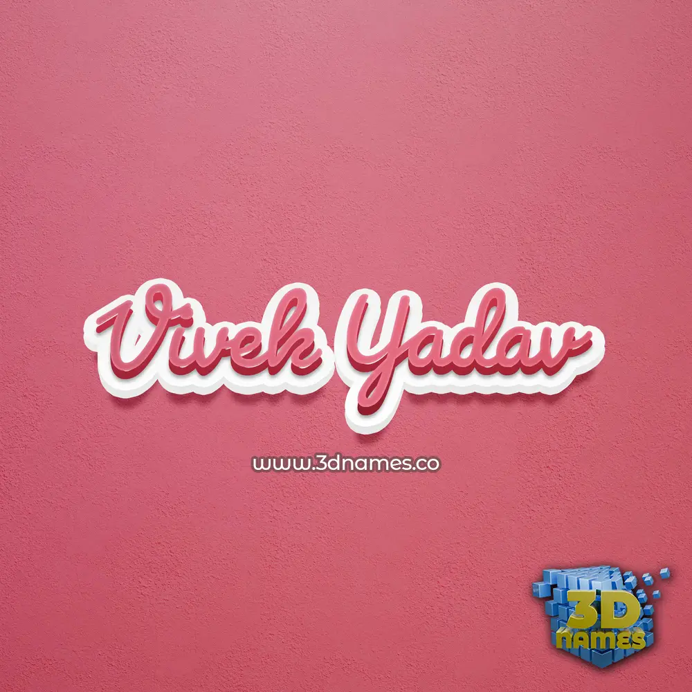 vivek yadav in Red Scribble style - 3D name wallpaper