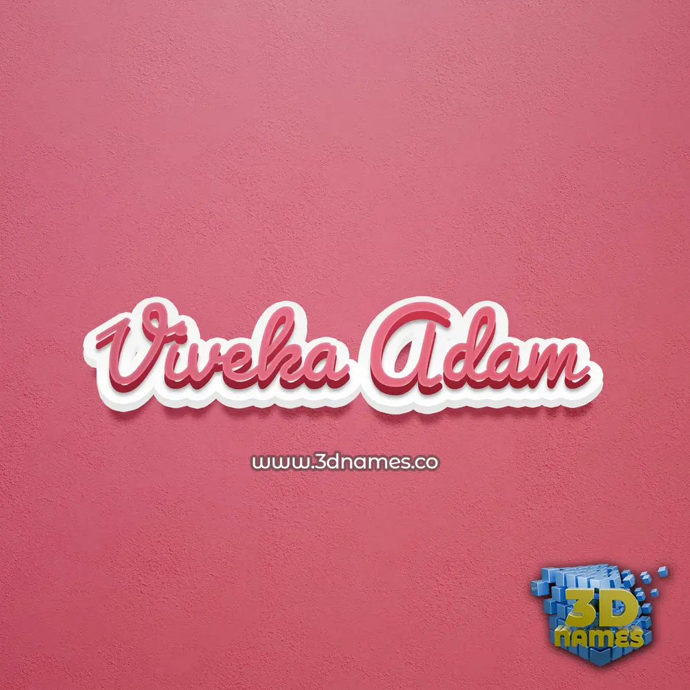 viveka adam in Red Scribble style - 3D name wallpaper