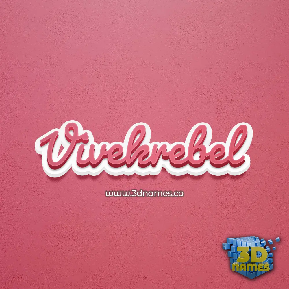 vivekrebel in Red Scribble style - 3D name wallpaper