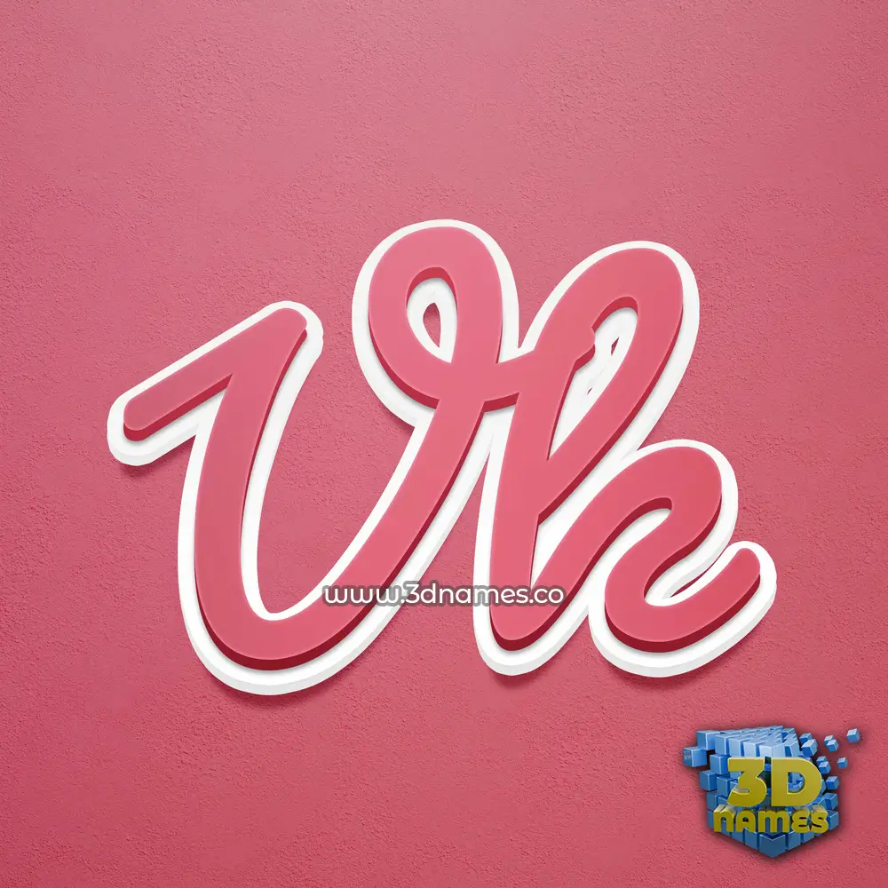 vk in Red Scribble style - 3D name wallpaper