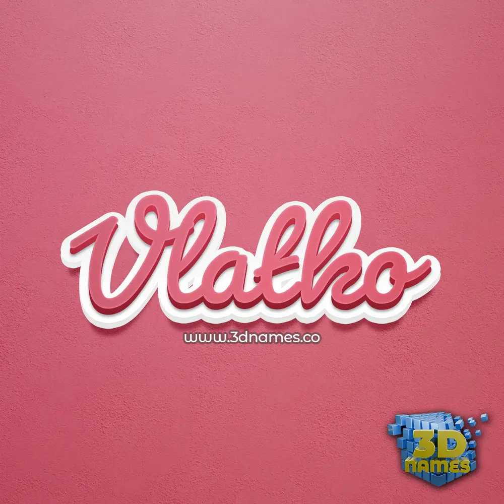 vlatko in Red Scribble style - 3D name wallpaper