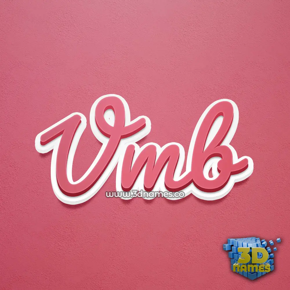 vmb in Red Scribble style - 3D name wallpaper