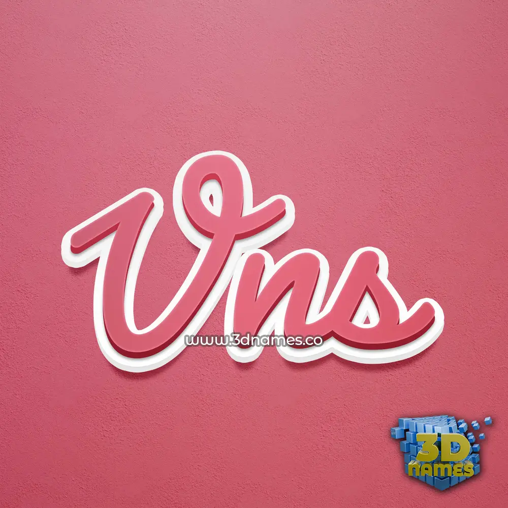 vns in Red Scribble style - 3D name wallpaper