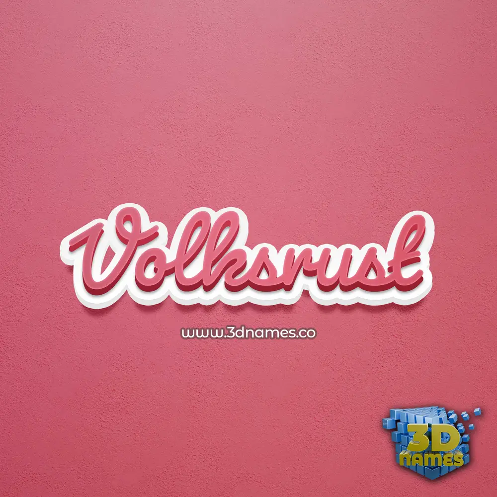 volksrust in Red Scribble style - 3D name wallpaper