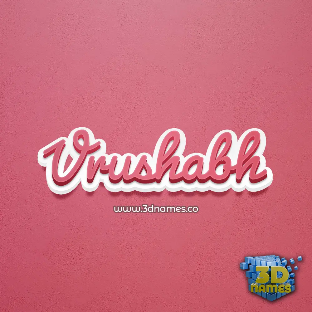 vrushabh in Red Scribble style - 3D name wallpaper