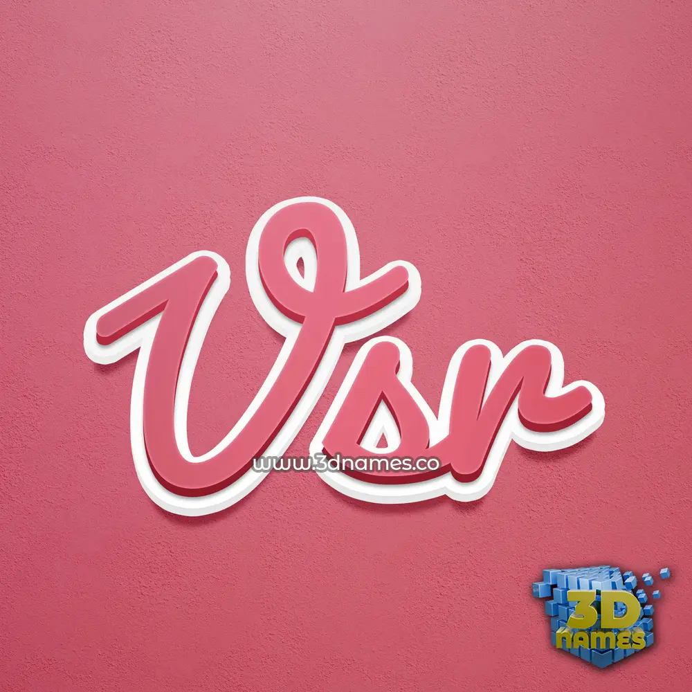 vsr in Red Scribble style - 3D name wallpaper