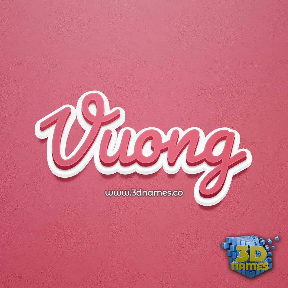 vuong in Red Scribble style - 3D name wallpaper