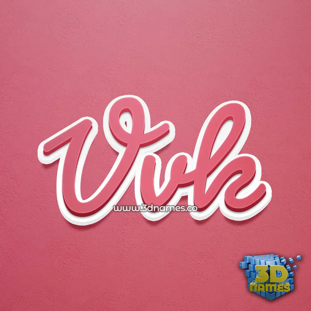 vvk in Red Scribble style - 3D name wallpaper vvk in Red Scribble style - 3D name wallpaper