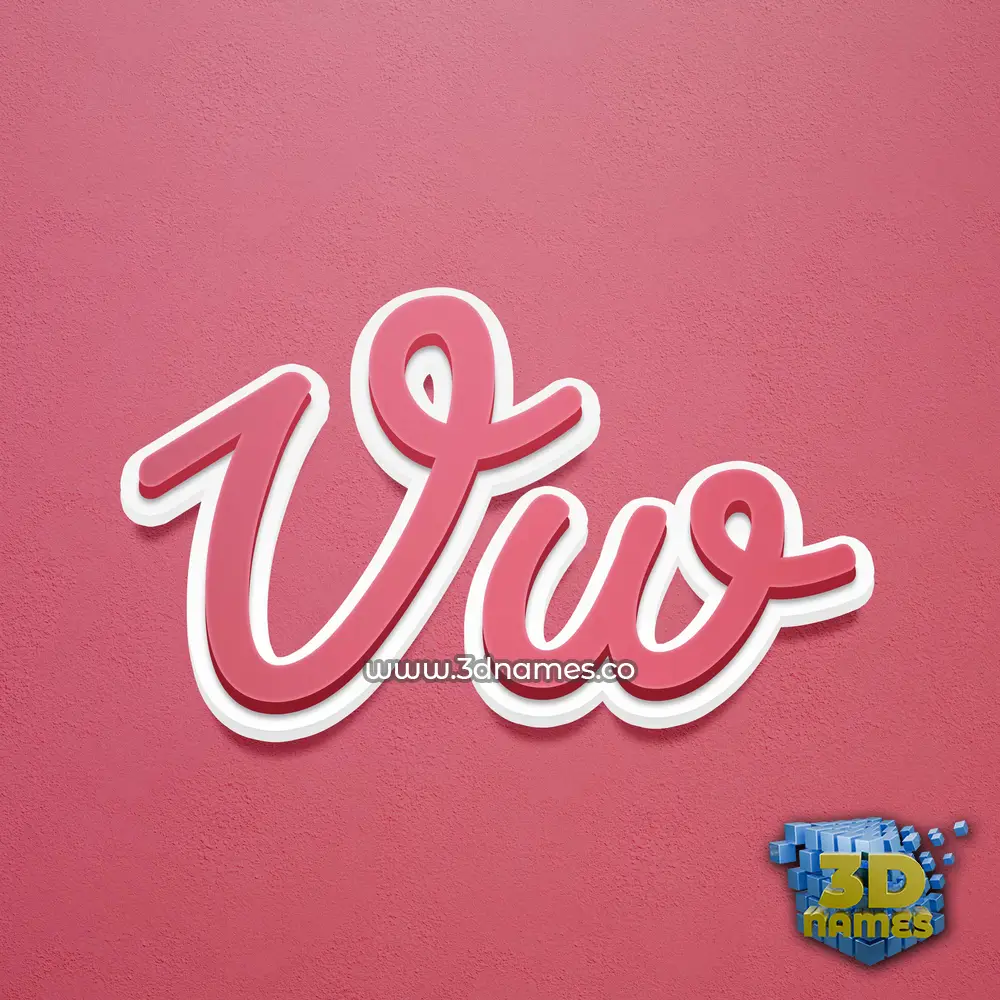 vw in Red Scribble style - 3D name wallpaper