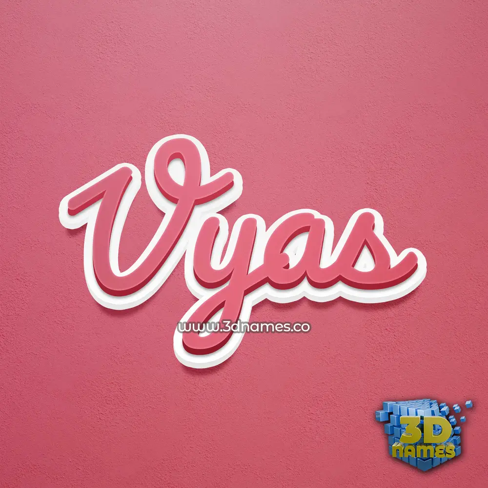 vyas in Red Scribble style - 3D name wallpaper