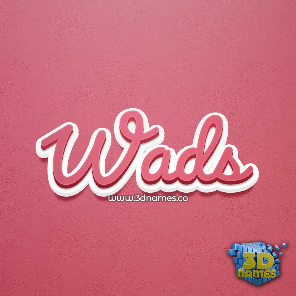 wads in Red Scribble style - 3D name wallpaper