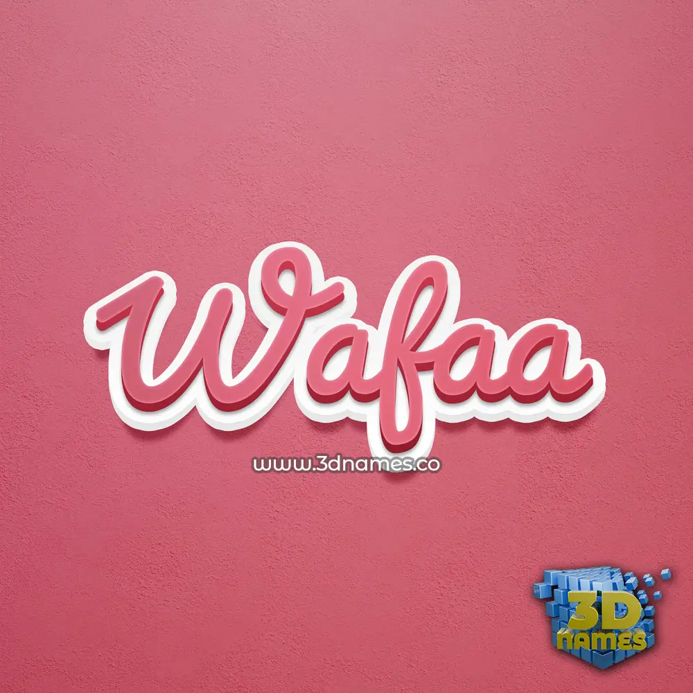 wafaa in Red Scribble style - 3D name wallpaper