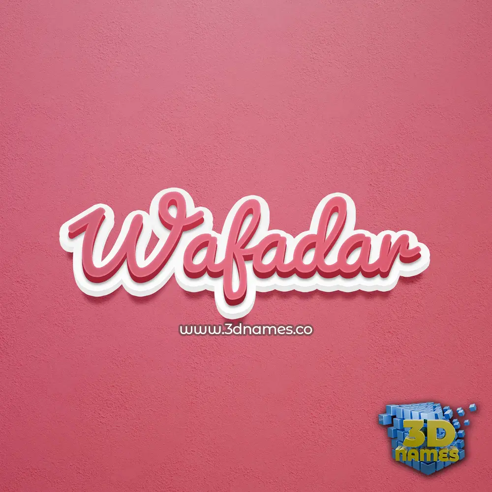 wafadar in Red Scribble style - 3D name wallpaper