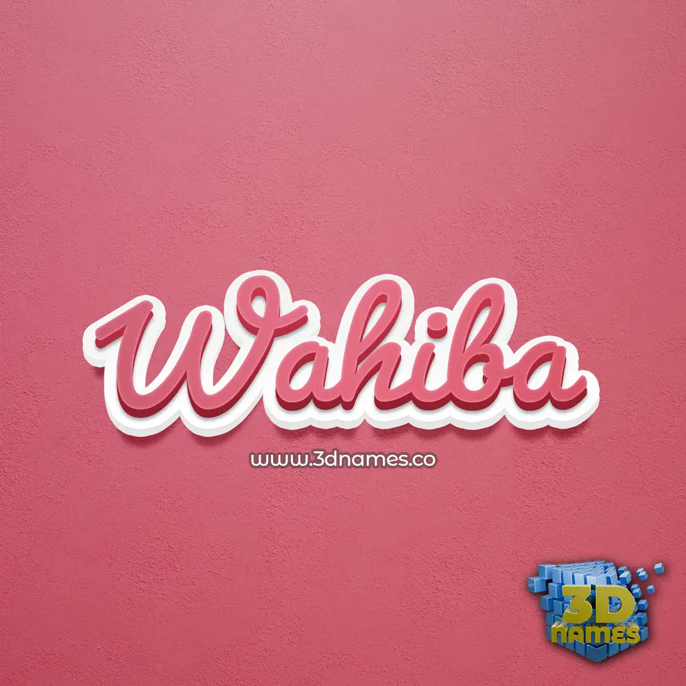 wahiba in Red Scribble style - 3D name wallpaper