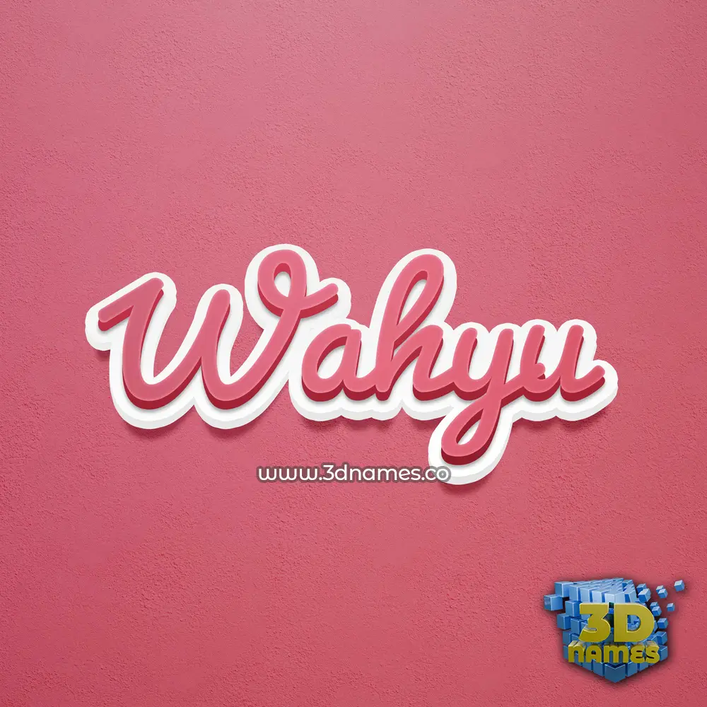 wahyu in Red Scribble style - 3D name wallpaper
