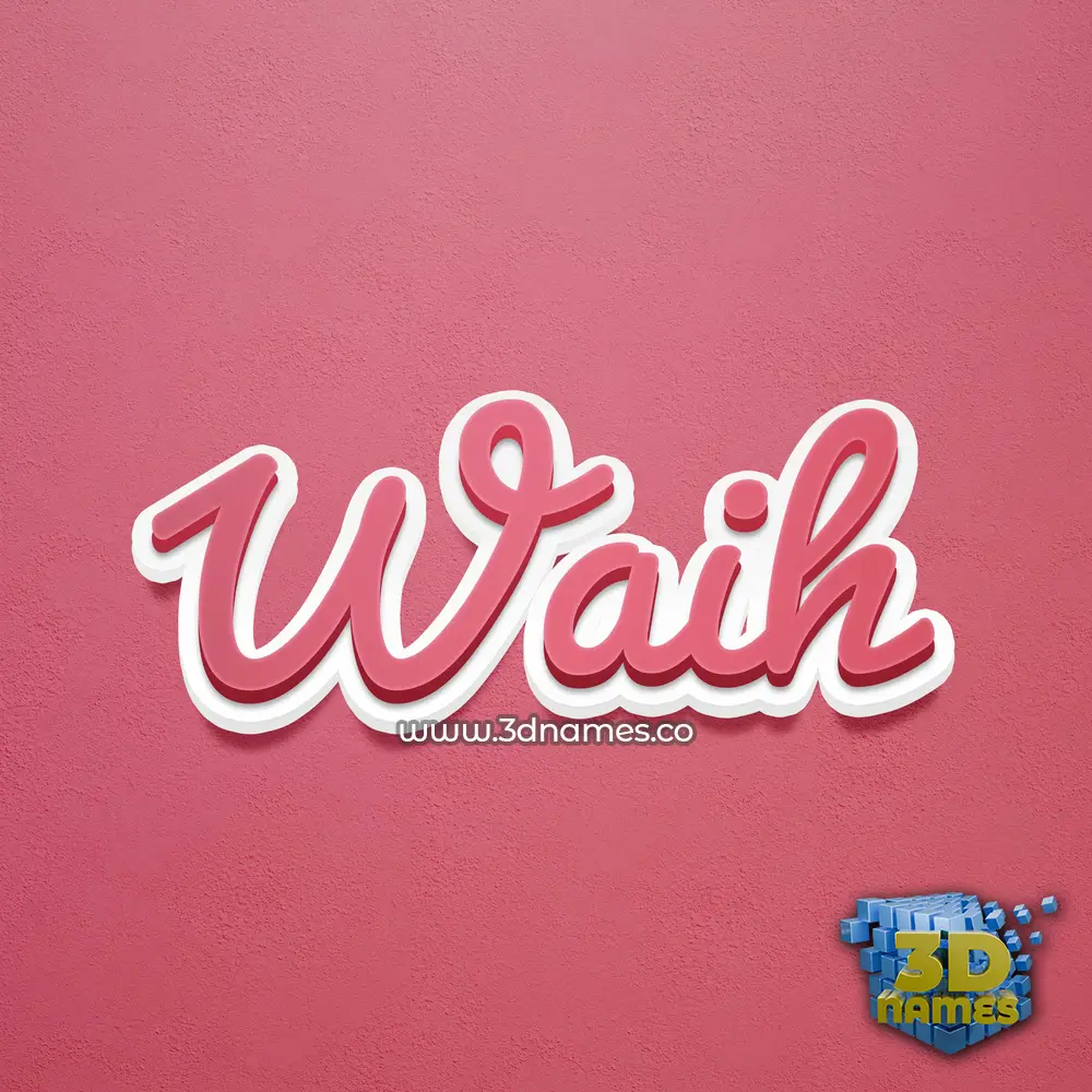 waih in Red Scribble style - 3D name wallpaper waih in Red Scribble style - 3D name wallpaper