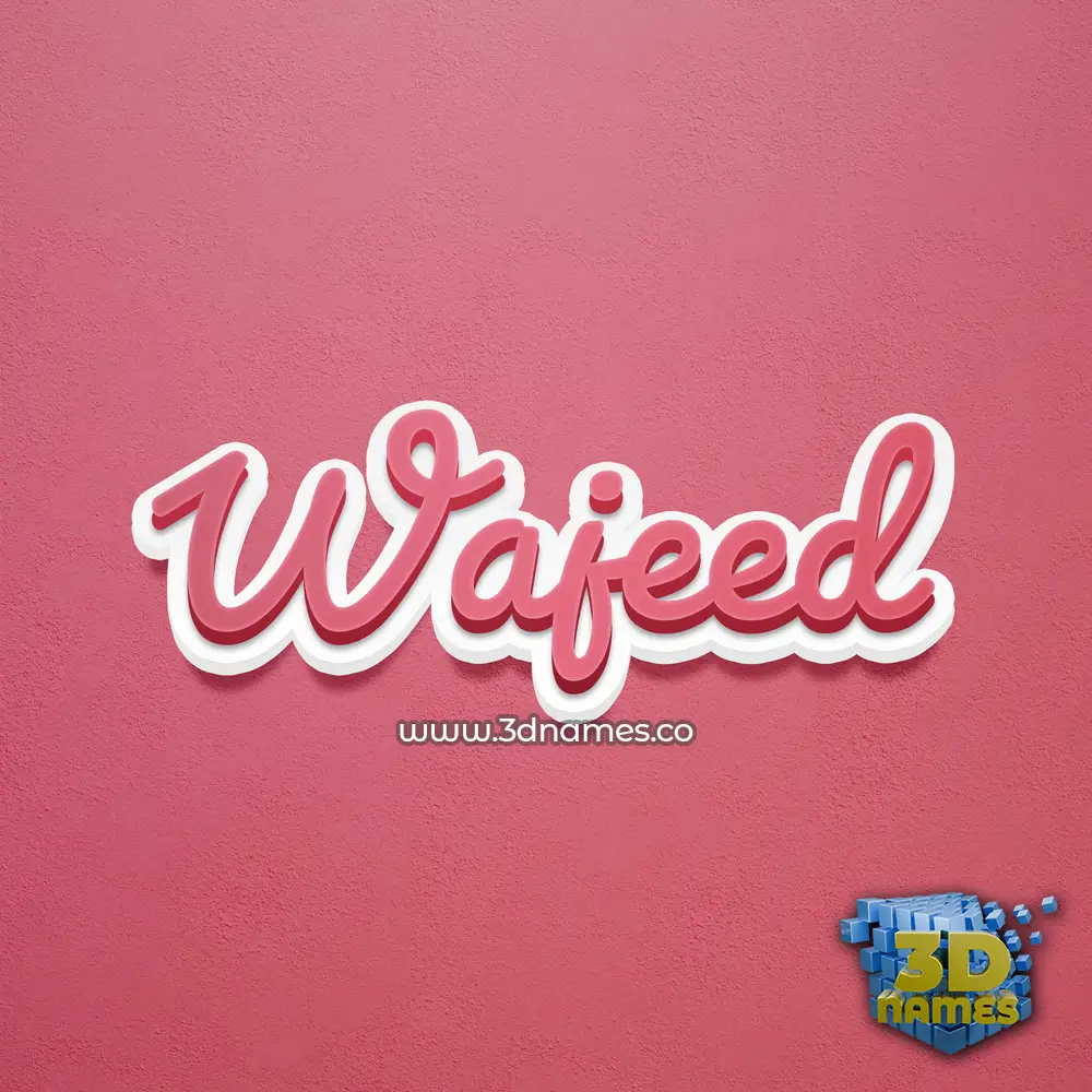 wajeed in Red Scribble style - 3D name wallpaper